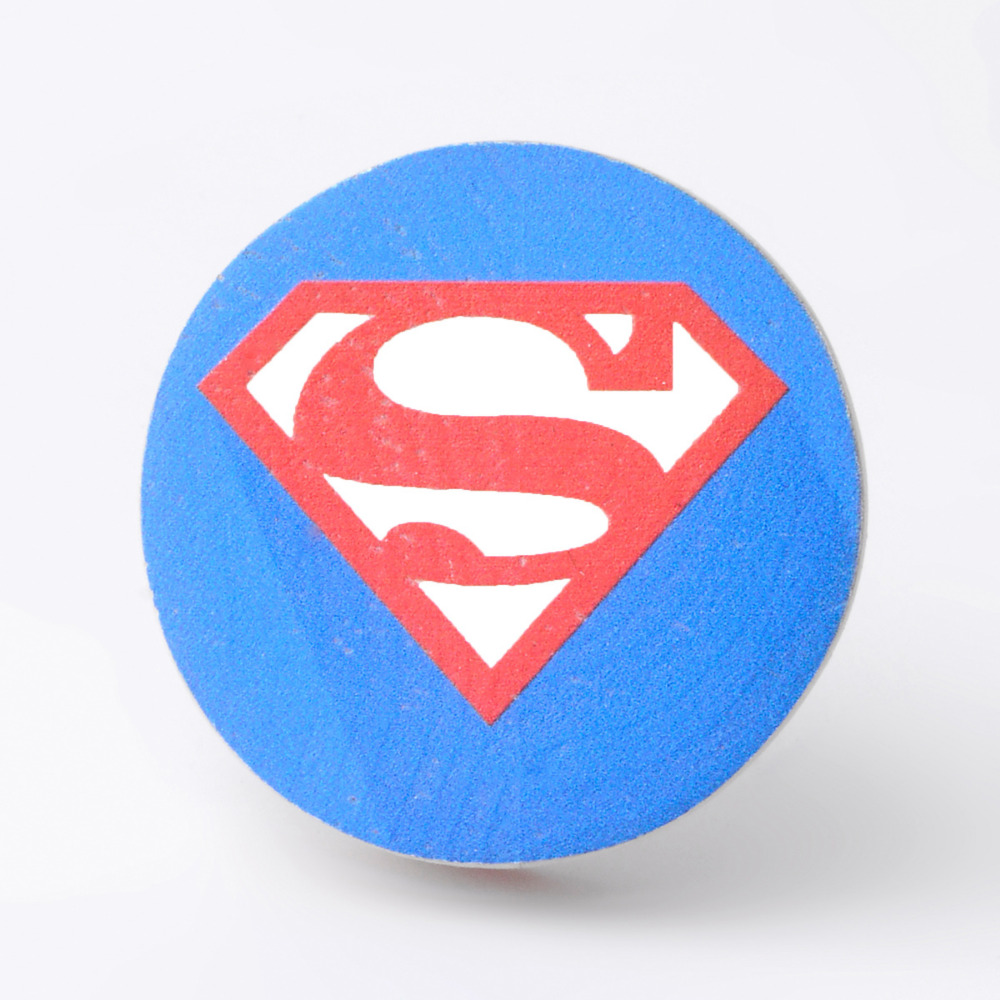 Handmade Pine Wood Superman Drawer Knob for Kids